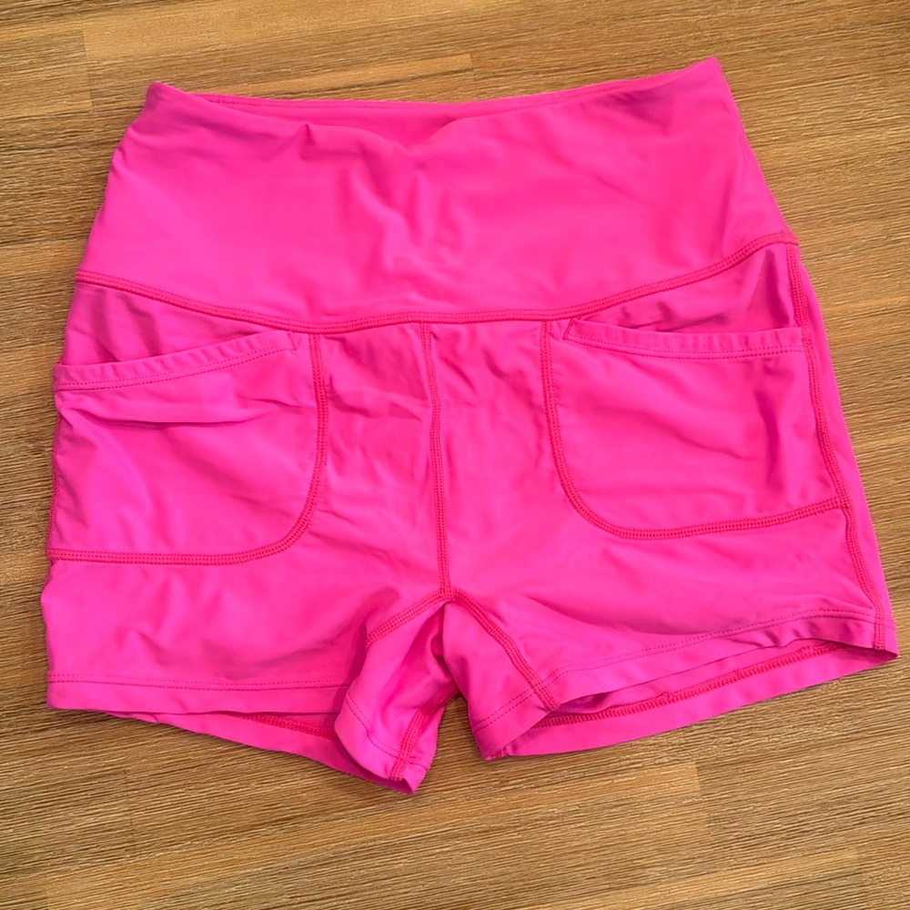Pink free people movement shorts
